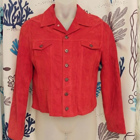 KOC Casa de la Piel Burnt Orange Lamb Suede Jacket - Picture 1 of 8